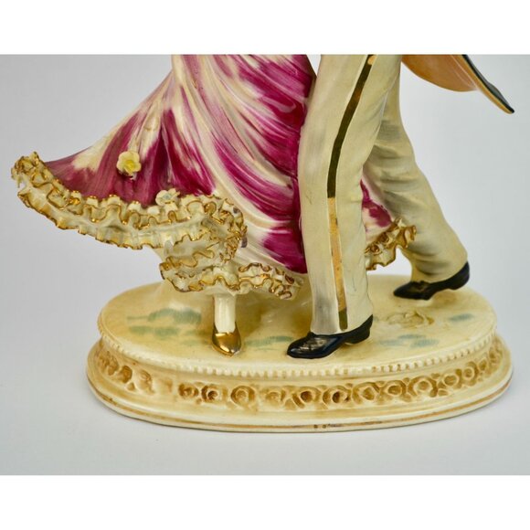 Vintage Dancing Couple Pair Figurine LARGE 10" - Picture 4 of 13